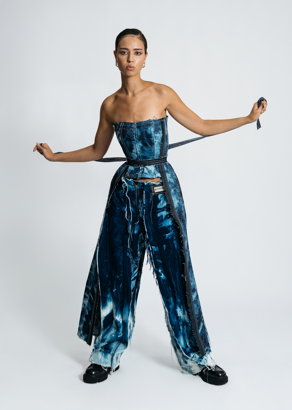 [SYSTEM ID: ERROR_400 – Blue Rhythm Disrupted Corset]