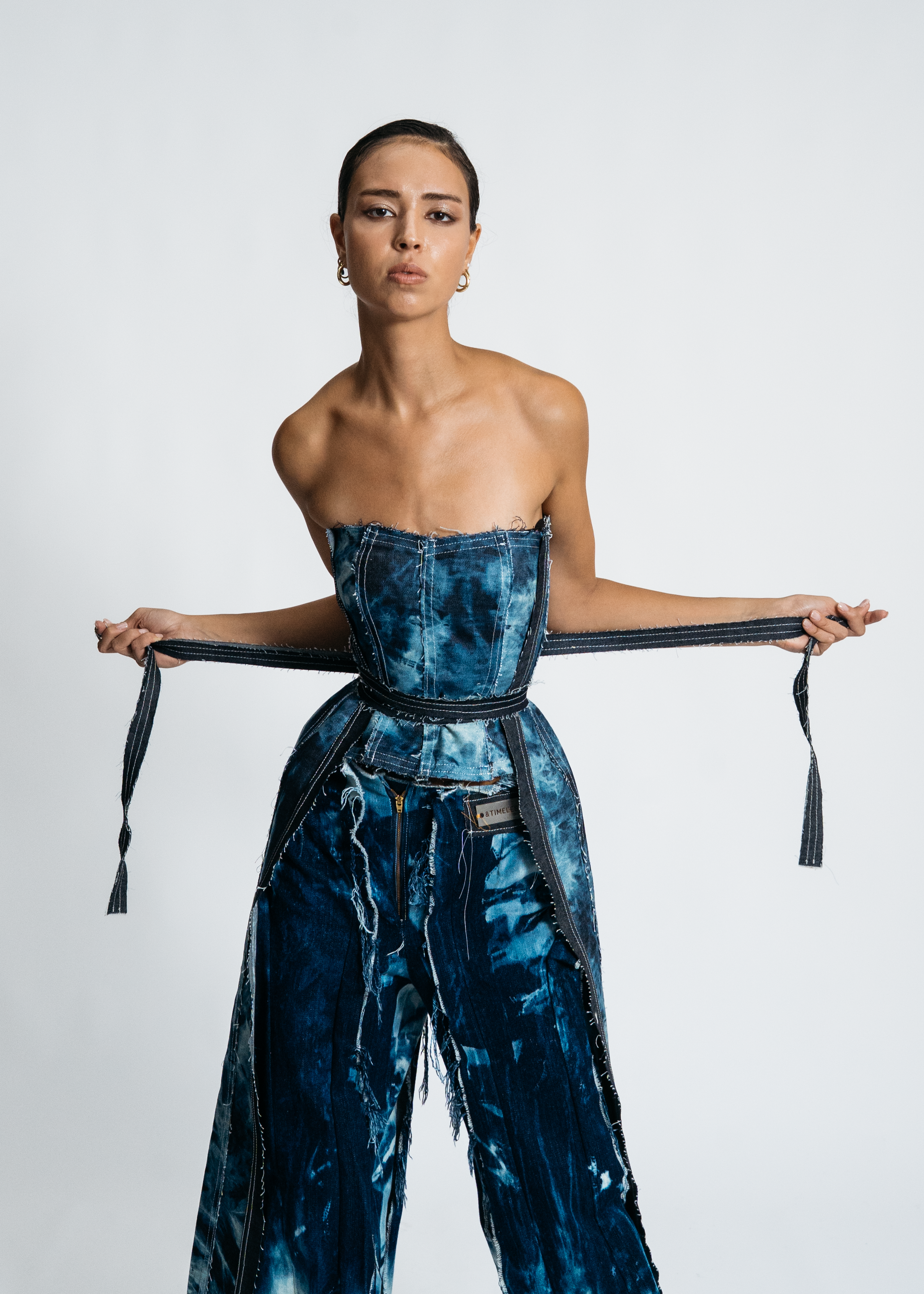 [SYSTEM ID: ERROR_400 – Blue Rhythm Disrupted Corset]